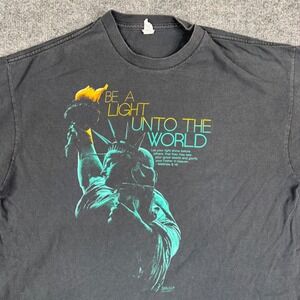Kerusso T-Shirt Mens Size XL Black Statue of Liberty Religious Cotton Graphic